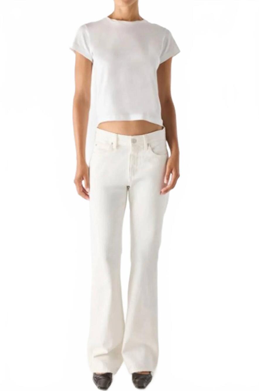 NEW AMO DENIM marcenia mid rise slouchy bootcut jean in eggshell